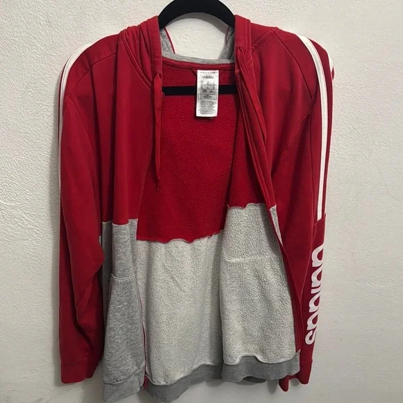 Adidas Red and Gray Men's Sweater - Picture 8 of 8